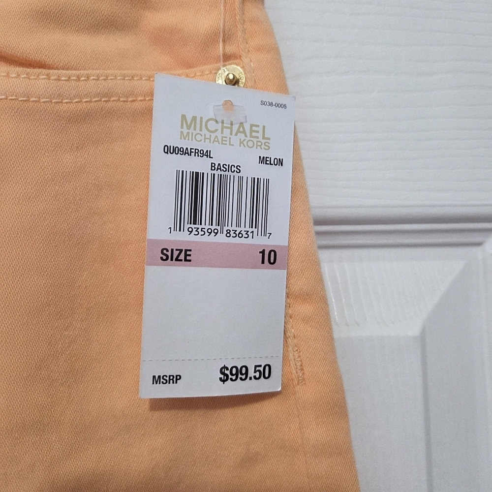 Micheal Kors Mid Rise Izzy Cropped Skinny Cottonblend Pants Sz 10 Spring Summer - Picture 7 of 12